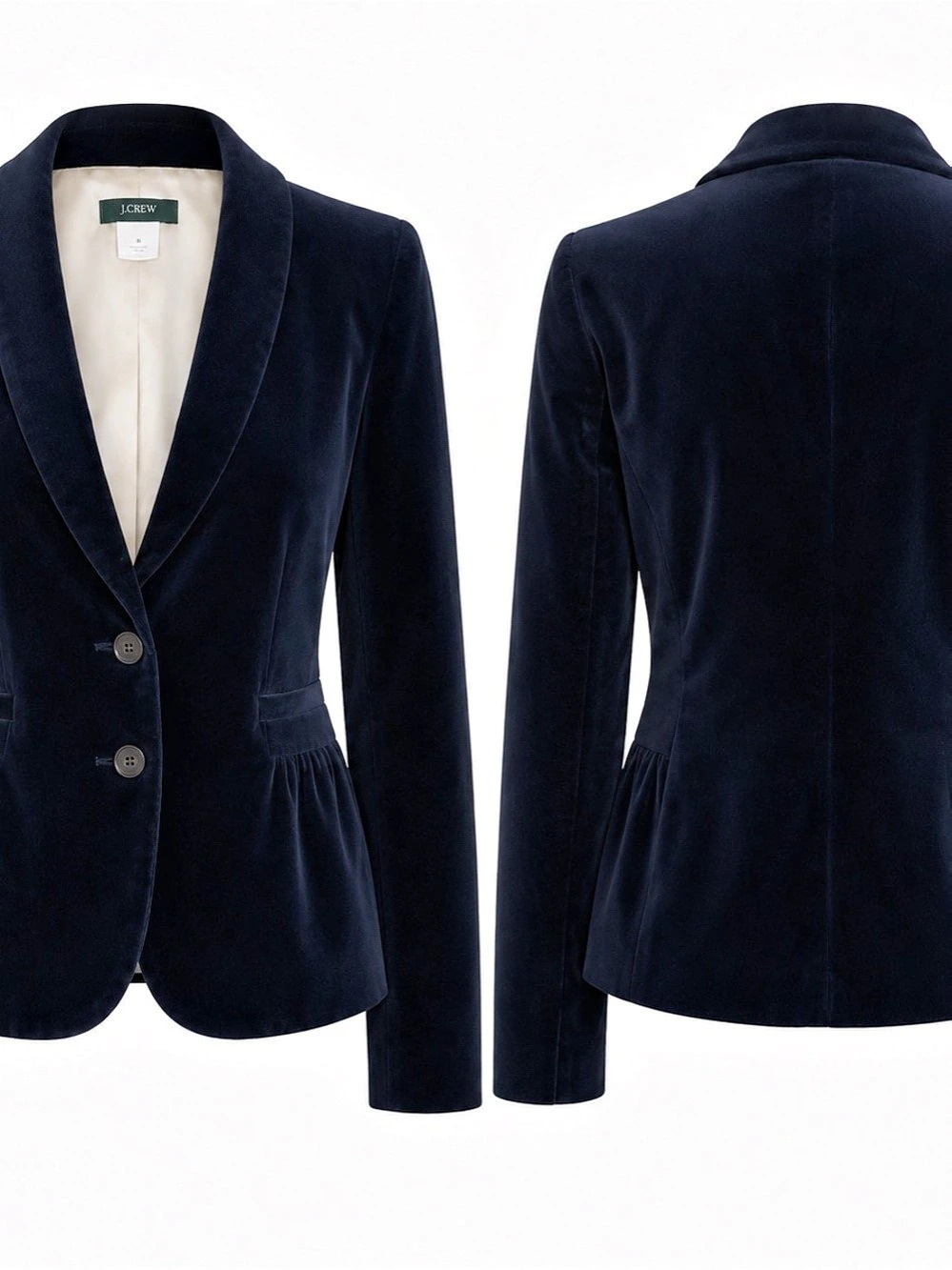 J.Crew Velvet Blazer in Blue Size 6 Like New - Picture 4 of 6